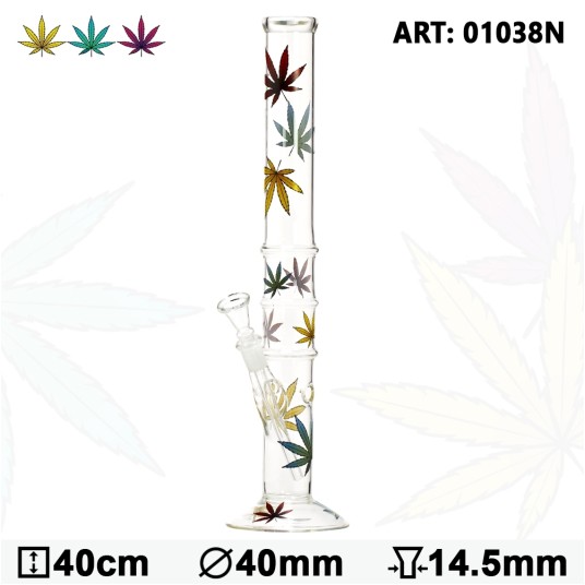 Bongo szklane 40cm Multi Leaf - 01038N -zdjęcie numer 1