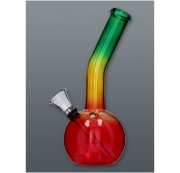 Bongo szklane małe wygięte rasta 5-3654