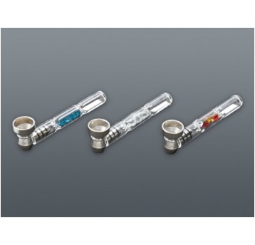 Lufka szklana z kryształkami i cybuchem 5-0252